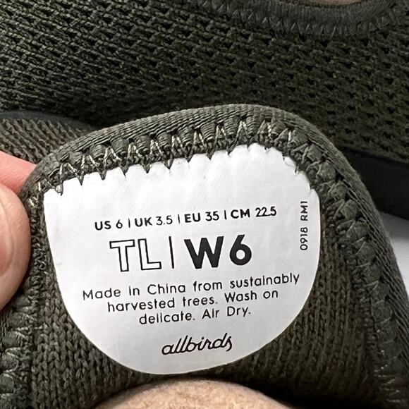 Allbirds Tree Loungers Slip on Walking Shoes Kauri Fiddle Leaf Green Women 6 NWB - Picture 9 of 10